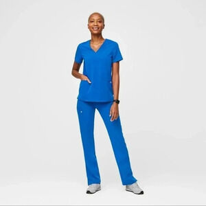 Figs royal blue scrub set